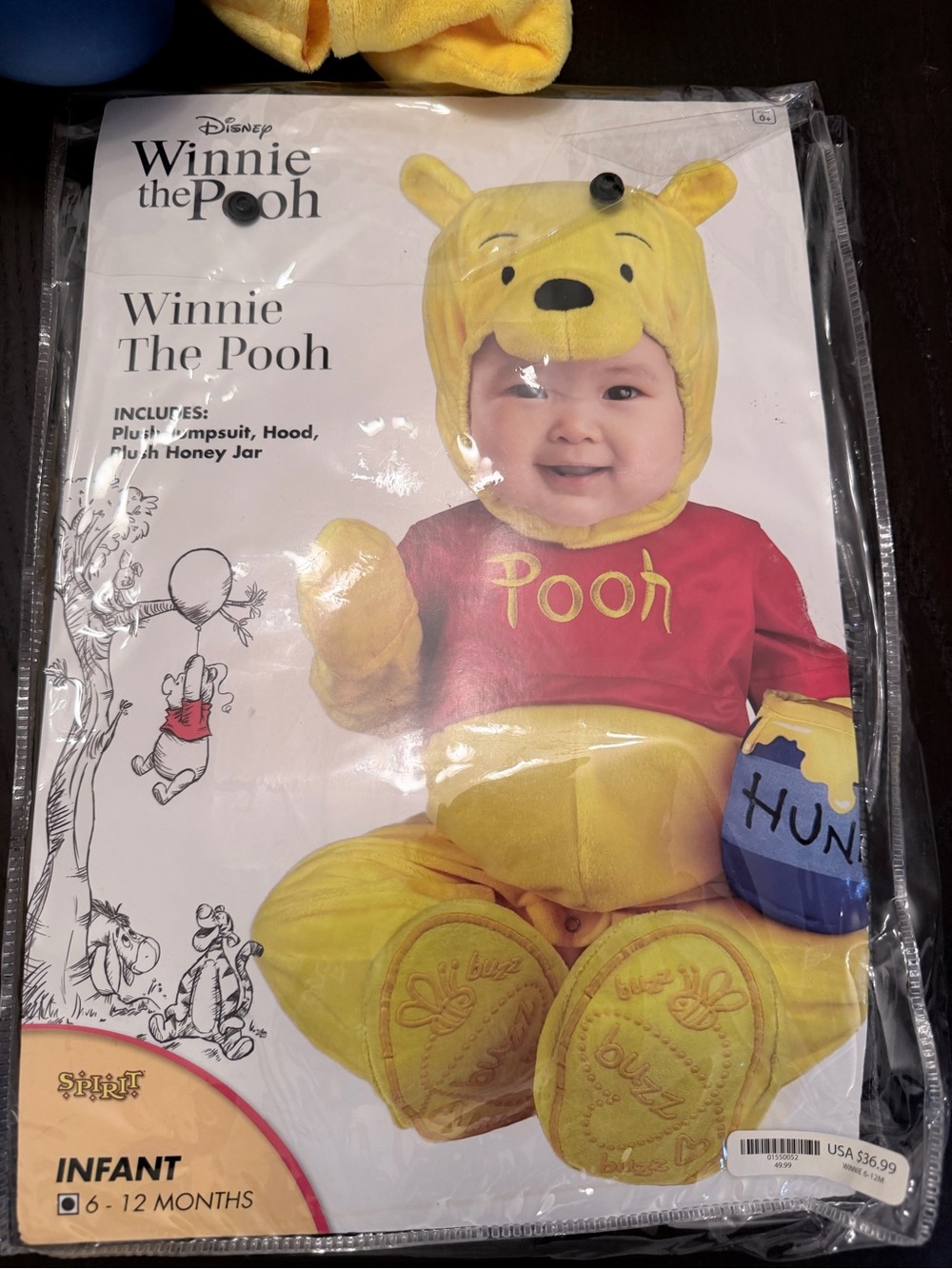 Disney Winnie the Pooh Infant One-Piece Costume - Yellow and Red 6-12m